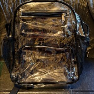 Clear Black Trim Backpack